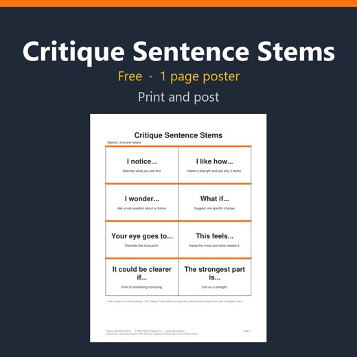 Cover of Critique Sentence Stems